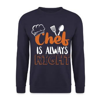 Chef Chef Chef Cuisine Drôle de dicton - Sweat-shirt Unisexe - marine - Devant - Alina (178cm) & Michal (187cm)