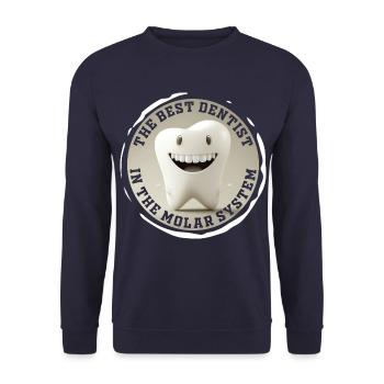 Best dentist in the molar system - bester Zahnarzt - Unisex Pullover - Navy - Vorne - Alina (178cm) & Michal (187cm)