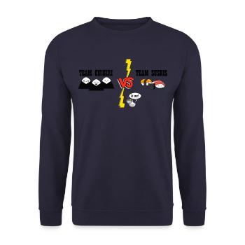 TEAM ONIGIRI VS TEAM SUSHI - Unisex Pullover - Navy - Vorne - Alina (178cm) & Michal (187cm)