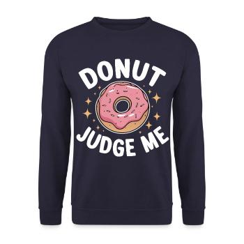 Donut Donuts Candy Bagel - Unisex Sweatshirt - navy - Front - Alina (178cm) & Michal (187cm)