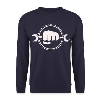 Workshop - Screwdriver Screwdriver Hobbyist - Unisex Sweatshirt - navy - Front - Alina (178cm) & Michal (187cm)
