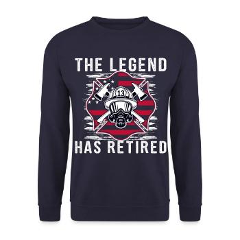 Un pompier prend sa retraite, un pompier retraité - Sweat-shirt Unisexe - marine - Devant - Alina (178cm) & Michal (187cm)