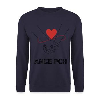 Red Black Minimalist ANGE PCH - Unisex Sweatshirt - navy - Front - Alina (178cm) & Michal (187cm)