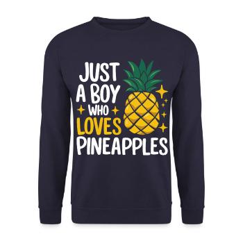 Ananas tropische hawaiianische Frucht - Unisex Pullover - Navy - Vorne - Alina (178cm) & Michal (187cm)