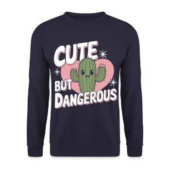 Cactus Cacti Desert Plant - Unisex Sweatshirt - navy - Front - Alina (178cm) & Michal (187cm)