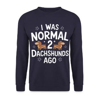 Chien teckel - Sweat-shirt Unisexe - marine - Devant - Alina (178cm) & Michal (187cm)