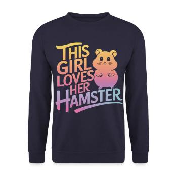Hamster - Unisex Pullover - Navy - Vorne - Alina (178cm) & Michal (187cm)