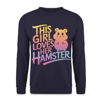 Hamster - Unisex Pullover - Navy - Vorne - Alina (178cm) & Michal (187cm)