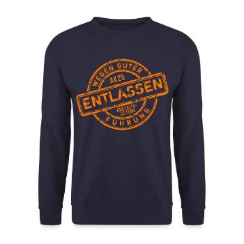 ABSCHLUSS 2025 - ABSCHLUSSKLASSE - ABSCHLUSSPRÜFUN - Unisex Pullover - Navy - Vorne - Alina (178cm) & Michal (187cm)