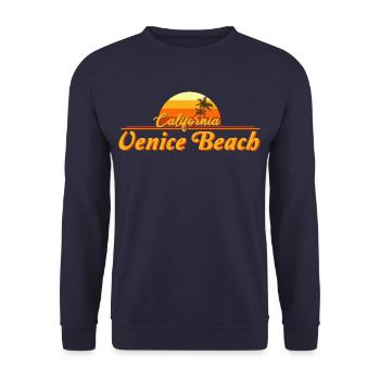 California Venice Beach Retro Sunset - Unisex Sweatshirt - navy - Front - Alina (178cm) & Michal (187cm)