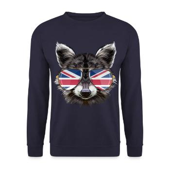 Royaume-Uni Raccoon - Sweat-shirt Unisexe - marine - Devant - Alina (178cm) & Michal (187cm)