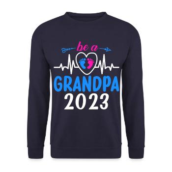 Futur grand-père 2023, 2023 Je serai grand-père, 2023 grand-père - Sweat-shirt Unisexe - marine - Devant - Alina (178cm) & Michal (187cm)