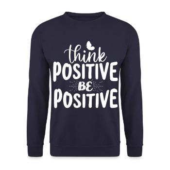Penser positif est positif - Sweat-shirt Unisexe - marine - Devant - Alina (178cm) & Michal (187cm)