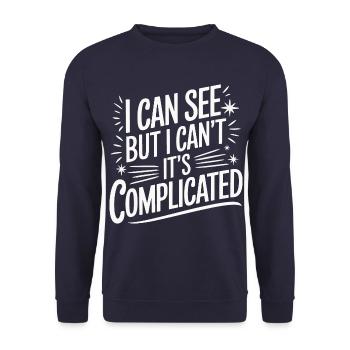 Blinde Blindheit Sehbehinderte Menschen - Unisex Pullover - Navy - Vorne - Alina (178cm) & Michal (187cm)