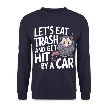 Opossum Possum Animal - Unisex Sweatshirt - navy - Front - Alina (178cm) & Michal (187cm)