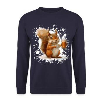 Bière d’écureuil drôle - Sweat-shirt Unisexe - marine - Devant - Alina (178cm) & Michal (187cm)
