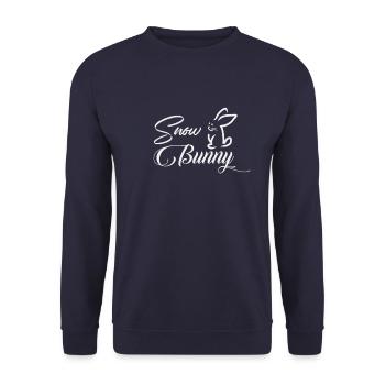 Saying - sayings - winter, snow, hare - Unisex Sweatshirt - navy - Front - Alina (178cm) & Michal (187cm)