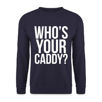 Golf Golfplatz Golfer Sprüche Text Caddy - Unisex Pullover - Navy - Vorne - Alina (178cm) & Michal (187cm)