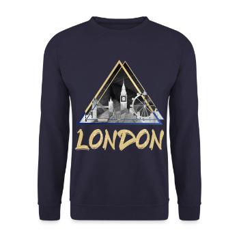 London Uk UK England Skyline City - Unisex Sweatshirt - navy - Front - Alina (178cm) & Michal (187cm)