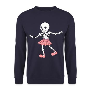 Prima Ballerina Skelet I Ballet Fun I Halloween - Unisex Sweatshirt - navy - Front - Alina (178cm) & Michal (187cm)