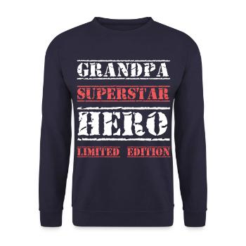 Meilleure citation de grand-père étoile - Sweat-shirt Unisexe - marine - Devant - Alina (178cm) & Michal (187cm)