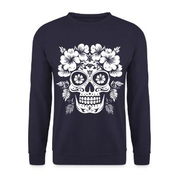 Déguisement - Dia de los muertos - Halloween - Sweat-shirt Unisexe - marine - Devant - Alina (178cm) & Michal (187cm)
