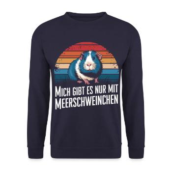 Meerschweinchen Kurzhaar Langhaar Crested Hunde - Unisex Pullover - Navy - Vorne - Alina (178cm) & Michal (187cm)