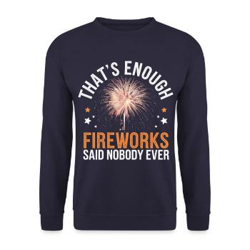 Pyrotechnics Fireworks Pyrotechnics - Unisex Sweatshirt - navy - Front - Alina (178cm) & Michal (187cm)