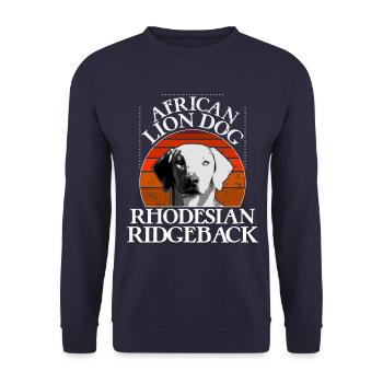 Rhodesian Ridgeback "African Lion Dog" - Unisex Sweatshirt - navy - Front - Alina (178cm) & Michal (187cm)