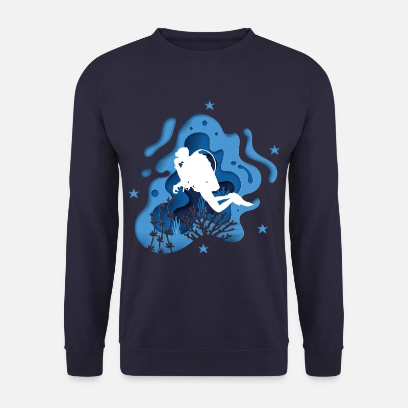 Plongeur plongée scaphandre autonome grotte bleue - Sweat-shirt Unisexe - marine