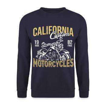 California Custom Motorcycles - Unisex Pullover - Navy - Vorne - Alina (178cm) & Michal (187cm)