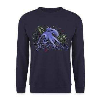 Octopus - Under the sea - Unisex Sweatshirt - navy - Front - Alina (178cm) & Michal (187cm)