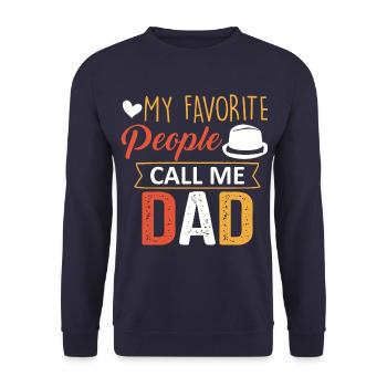 Sie Nennen mich Dad, Papa und Papi - Unisex Pullover - Navy - Vorne - Alina (178cm) & Michal (187cm)