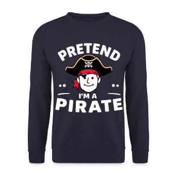 Pirate Pirate Carnaval Halloween - Sweat-shirt Unisexe - marine - Devant - Alina (178cm) & Michal (187cm)