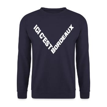 Idée cadeau supporter foot Girondin club bordelais - Sweat-shirt Unisexe - marine - Devant - Alina (178cm) & Michal (187cm)
