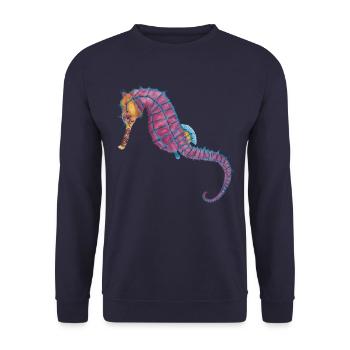 Seahorse Seahorse Seahorse - Unisex Sweatshirt - navy - Front - Alina (178cm) & Michal (187cm)