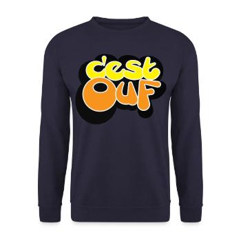 IT'S YELLOW PHEW - Unisex Sweatshirt - navy - Front - Alina (178cm) & Michal (187cm)