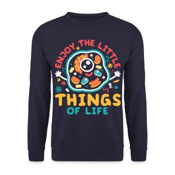 23F 0276 bk - Unisex Sweatshirt - navy - Front - Alina (178cm) & Michal (187cm)