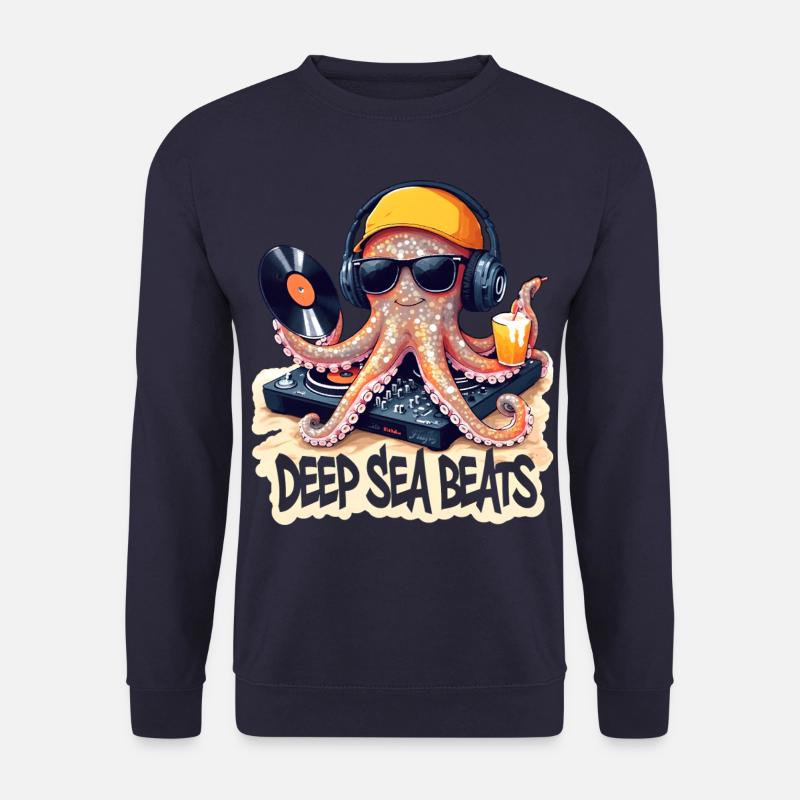 Deep Sea Beats – DJ Octopus 🐙 - Unisex Sweatshirt - navy