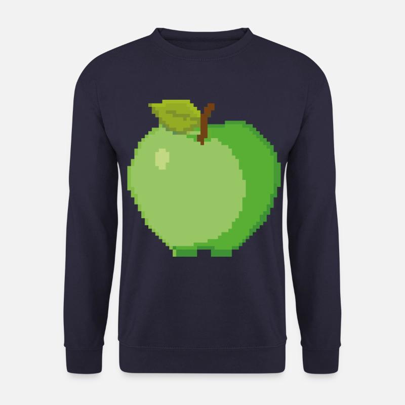 Retro Pixel Grüner Apfel - Unisex Pullover - Navy