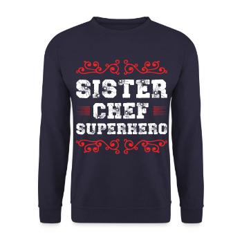 Sœur Super-héroïne - Sweat-shirt Unisexe - marine - Devant - Alina (178cm) & Michal (187cm)