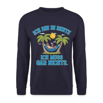 Je suis à la retraite, je n’ai rien à faire - Sweat-shirt Unisexe - marine - Devant - Alina (178cm) & Michal (187cm)