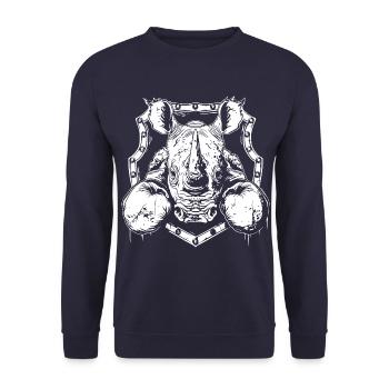 Rhino Boxer Fighter - Sweat-shirt Unisexe - marine - Devant - Alina (178cm) & Michal (187cm)