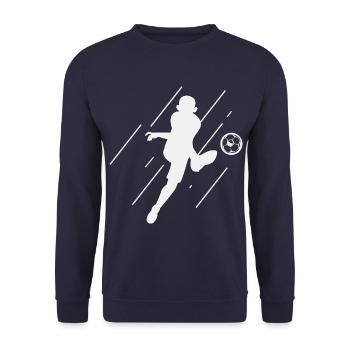 Football - Soccer / Striker - Kicker / Athletes - Unisex Sweatshirt - navy - Front - Alina (178cm) & Michal (187cm)