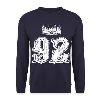 92 Number crown - Unisex Sweatshirt - navy - Front - Alina (178cm) & Michal (187cm)