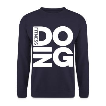 DOING Fitness - Unisex Sweatshirt - navy - Front - Alina (178cm) & Michal (187cm)