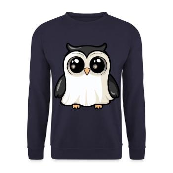 hibou Halloween bande dessinée fantôme - Sweat-shirt Unisexe - marine - Devant - Alina (178cm) & Michal (187cm)