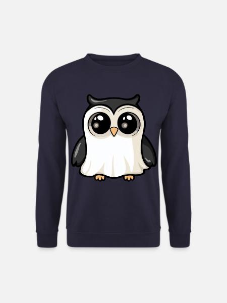 Owl Halloween Comic Ghost - Unisex Sweatshirt - navy