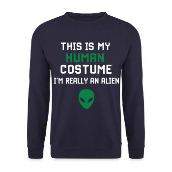 Alien UFO Aliens Außerirdischer - Unisex Sweatshirt - navy - Front - Alina (178cm) & Michal (187cm)