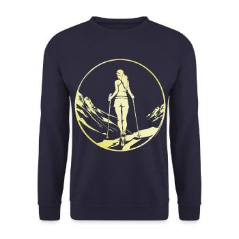 Marche Nordique Femme - Sweat-shirt Unisexe - marine - Devant - Alina (178cm) & Michal (187cm)